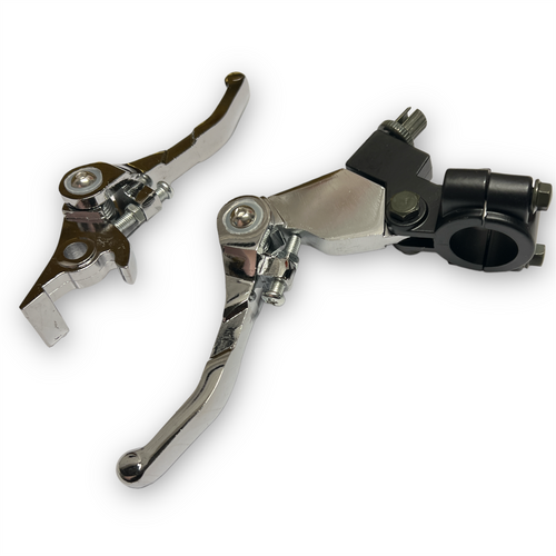 Chrome Folding Pit Bike Brake + Clutch Lever Set