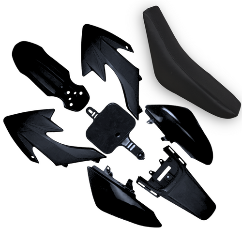 Black CRF50 Pit Bke Plastics Set With Seat