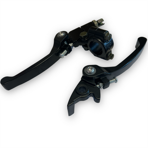 Black Folding Pit Bike Brake + Clutch Lever Set