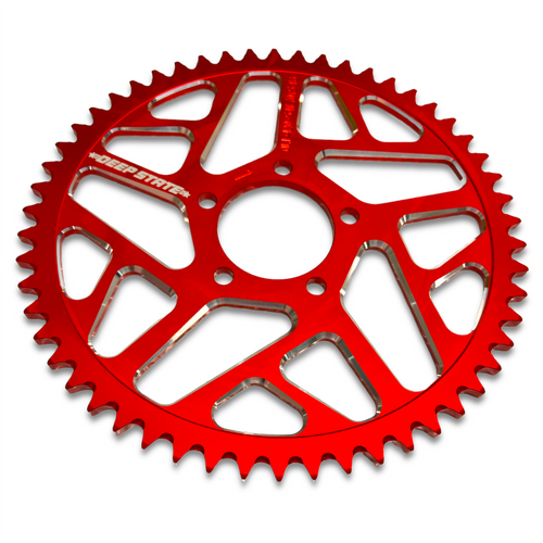 Red DEEP STATE CNC 54 Tooth Sur-Ron Rear Sprocket