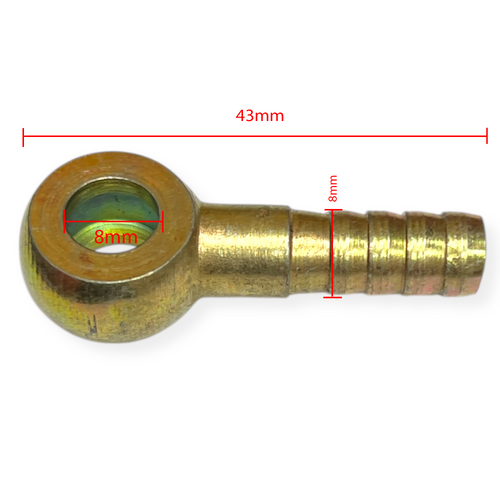 M8 Pit Bike Barbed Spigot Banjo Oil Cooler Hose Fitting