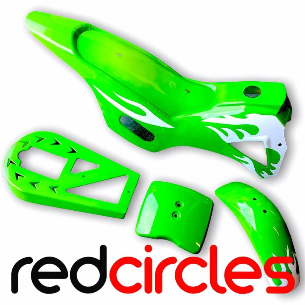 Green Flame Super Dirt Bike Plastics Set