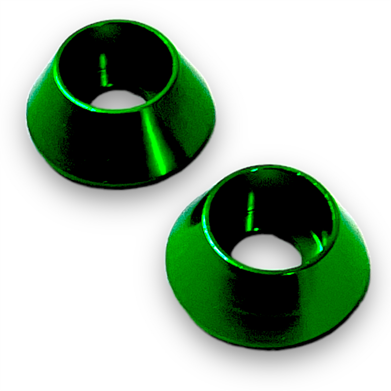 Green 6mm Countersunk Pit Bike Plastics Mounting Washers