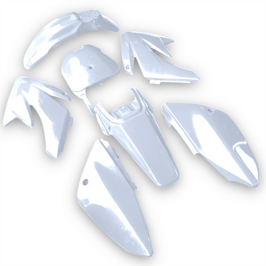 White CRF70 Pit Bike Plastics Kit
