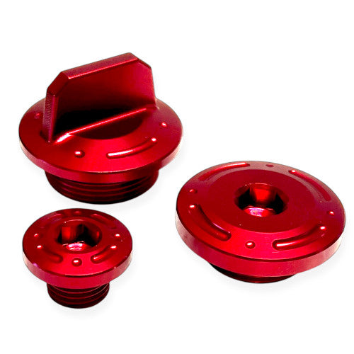 Red Kawasaki KLX110 CNC Cover Bling Set