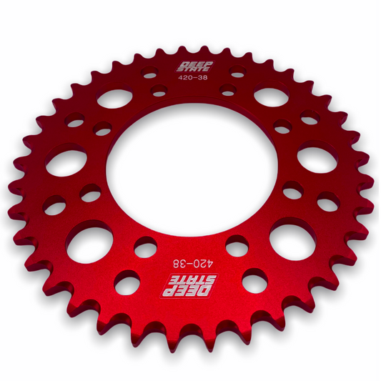 DEEP STATE 38 tooth 420 rear sprocket - Red