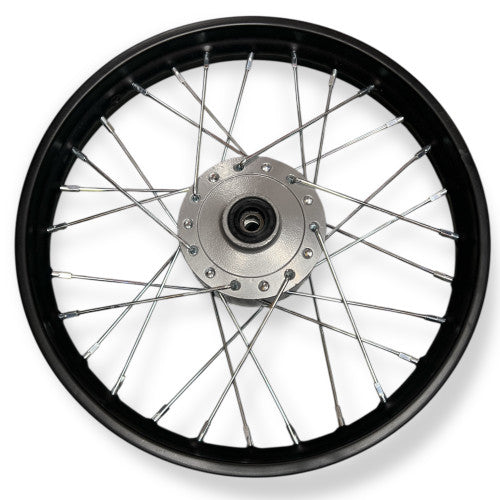 Black 14" Classic Pit Bike Front Wheel