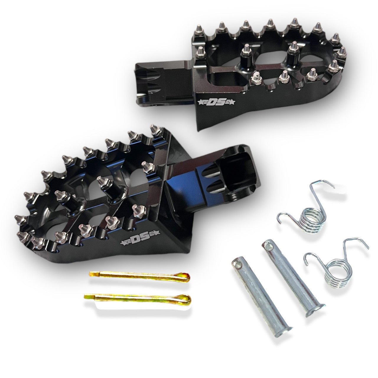 Black DEEP STATE CNC Pit Bike Footpegs