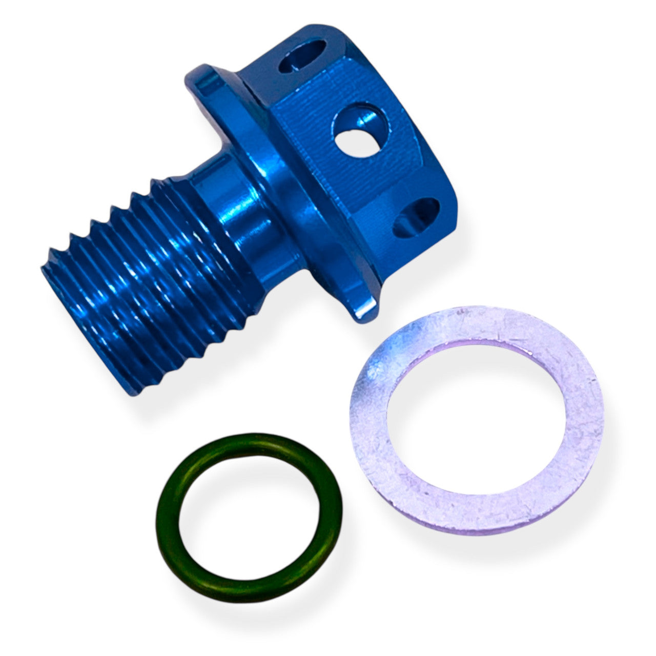 Drilled Blue CNC Magnetic Supermoto Pit Bike Sump plug