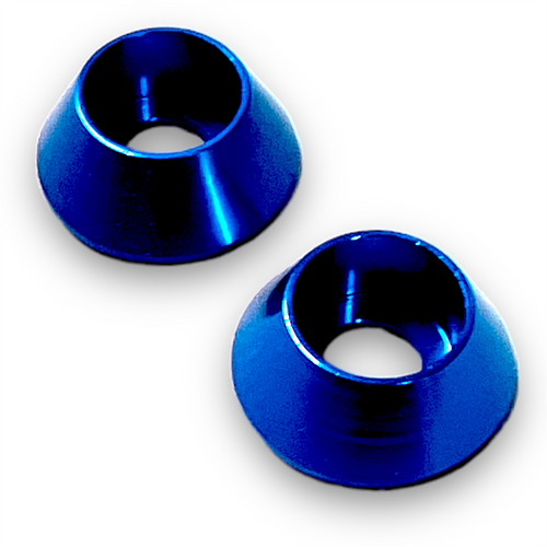 Blue 6mm Countersunk Pit Bike Plastics Mounting Washers