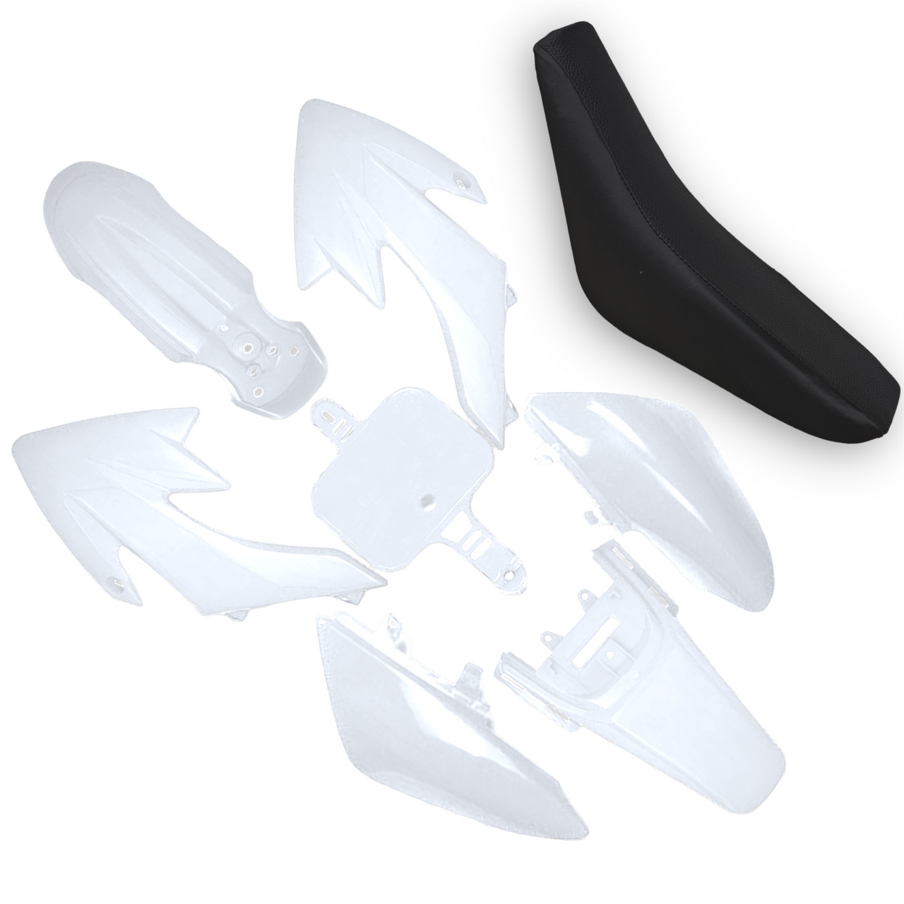 White CRF50 Pit Bke Plastics Set With Seat