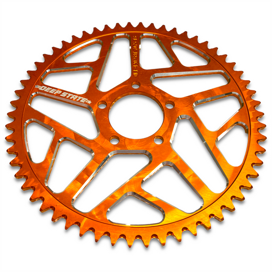 Orange DEEP STATE CNC 58 Tooth Sur-Ron Rear Sprocket