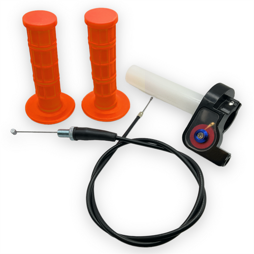 Orange Pit BIke Quick Action Throttle Set