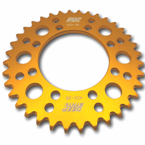 DEEP STATE 36 tooth 420 rear sprocket - Gold