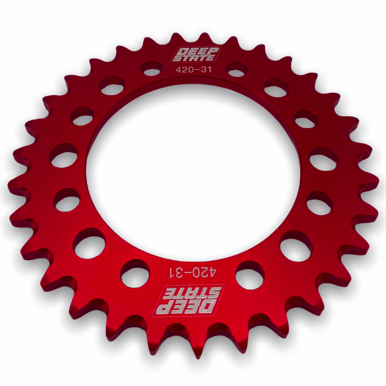 DEEP STATE 31 tooth 420 rear sprocket - Red