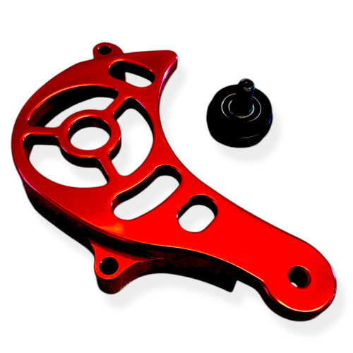 Red CNC Honda CRF110 Sprocket Guard With Chain Roller