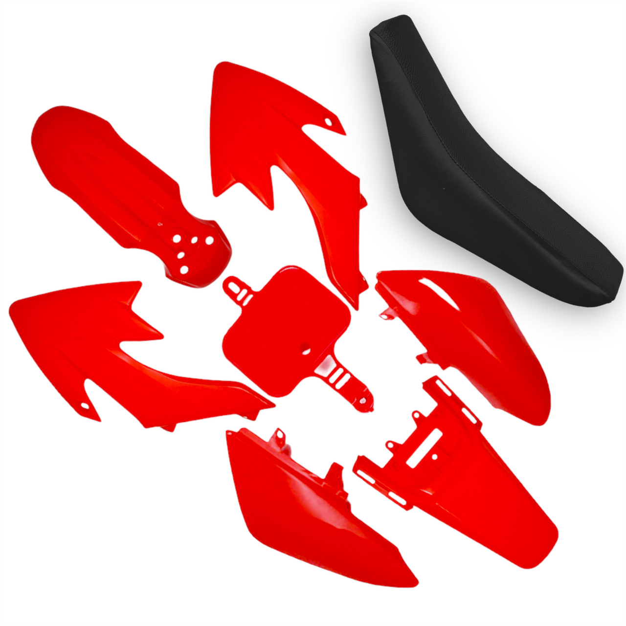 Red CRF50 Pit Bke Plastics Set With Seat