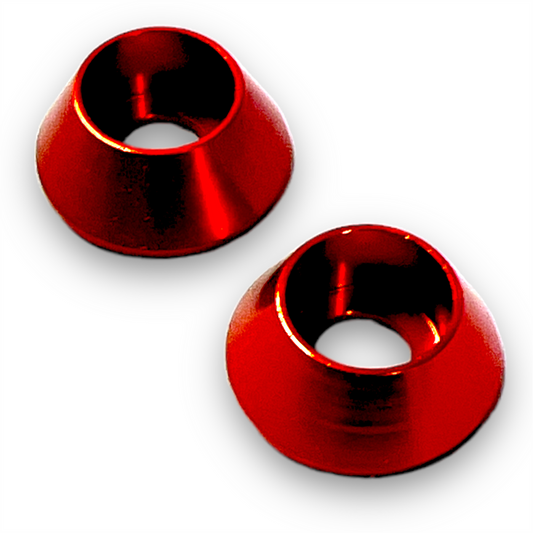 Red 6mm Countersunk Pit Bike Plastics Mounting Washers
