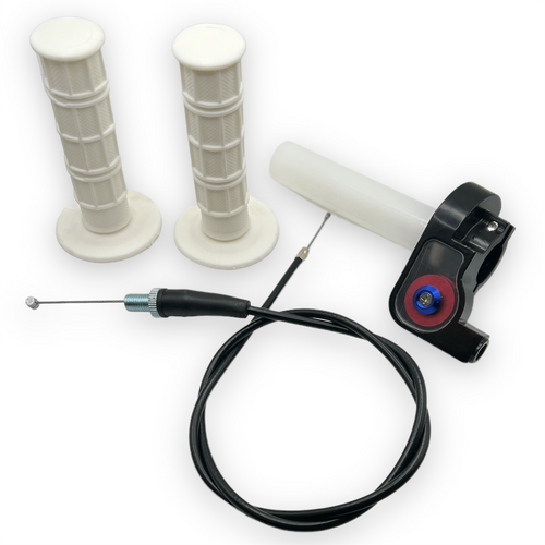 White Pit BIke Quick Action Throttle Set