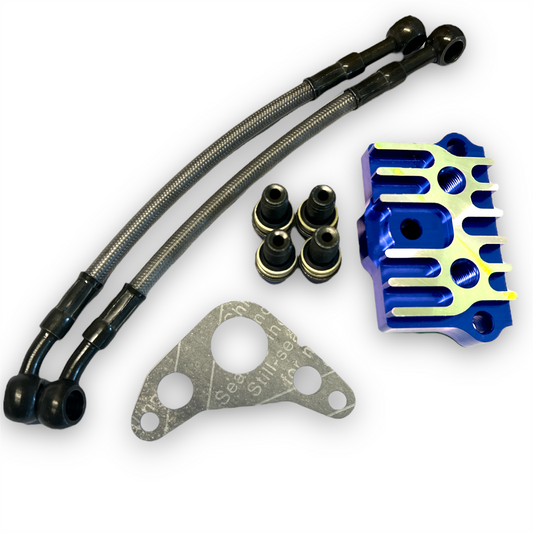 Blue Pit Bike Oil Cooler Adapter Kit