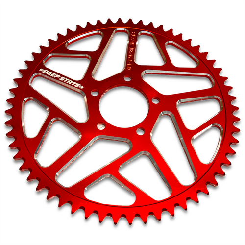 Red DEEP STATE CNC 58 Tooth Sur-Ron Rear Sprocket