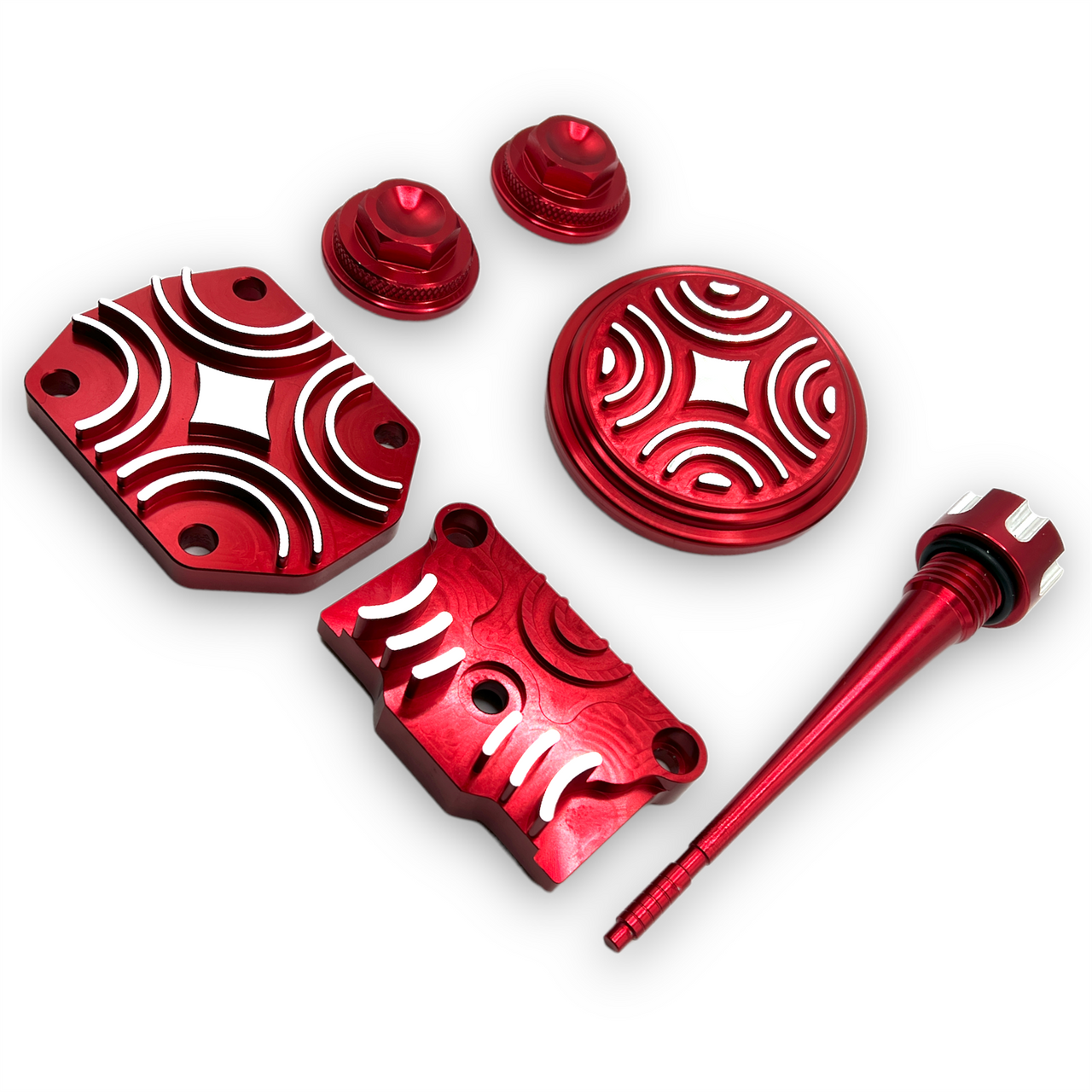 Red CNC CRF50 Pit Bike Engine Bling Kit