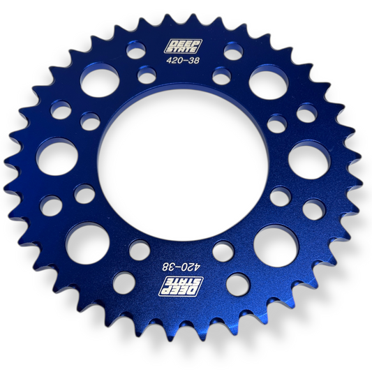 DEEP STATE 38 Tooth 420 SDG Pit Bike Rear Sprocket - BLUE