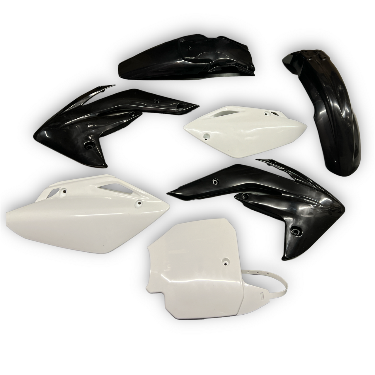 Black + White Honda CRF150 Plastics Set