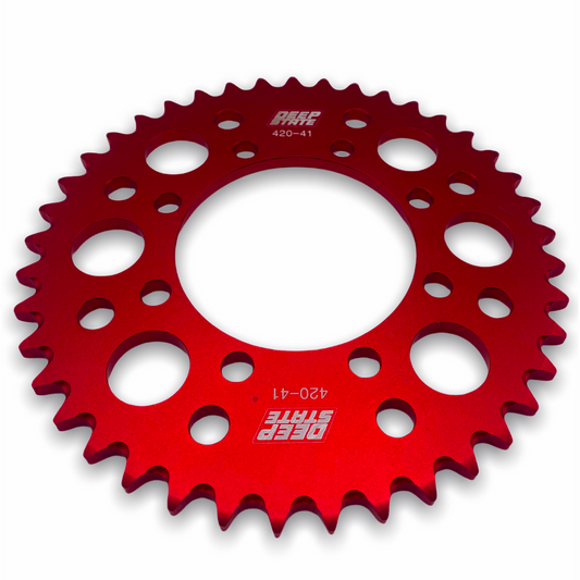 DEEP STATE 41 tooth 420 rear sprocket - Red