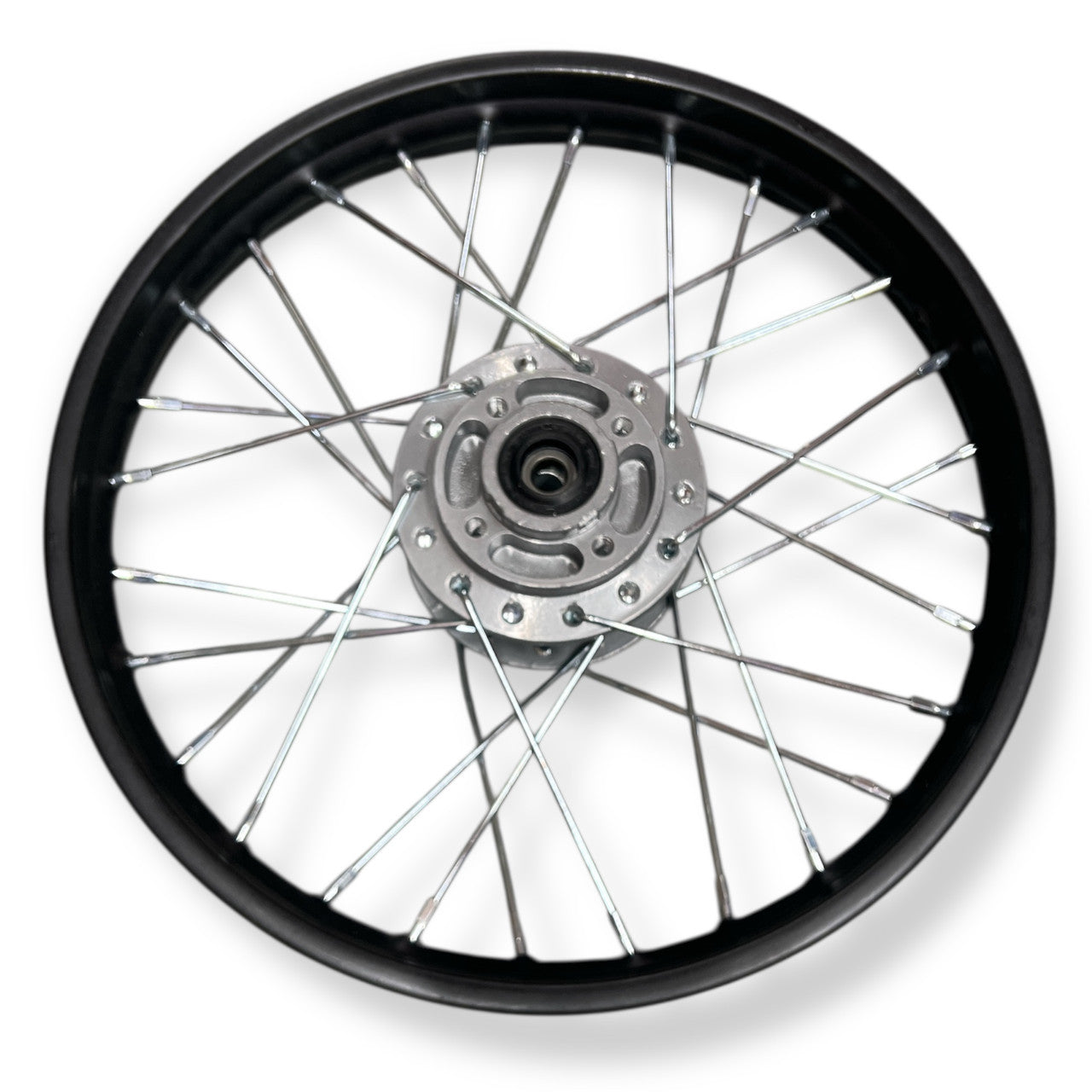Black 14" Classic Pit Bike Front Wheel