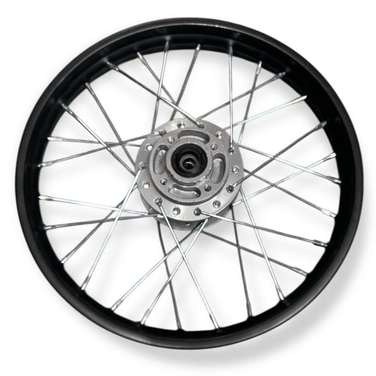 Black 14" Classic Pit Bike Front Wheel