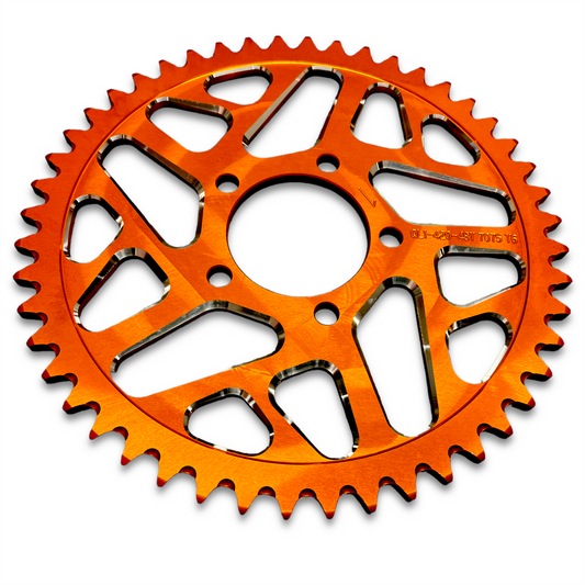Orange DEEP STATE CNC 48 Tooth Sur-Ron Rear Sprocket