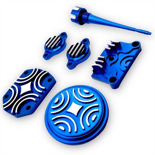Blue CNC YX140 Pit Bike Engine Bling Kit