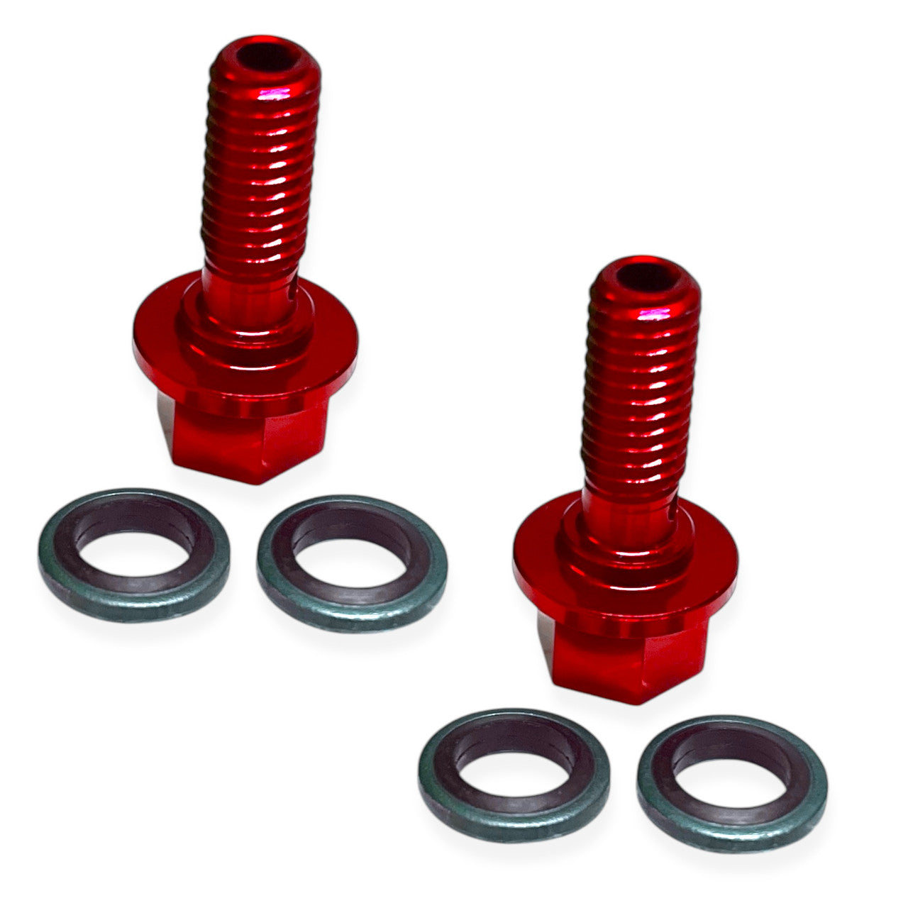 2x Red M8 YX160 / Z155 Pit Bike Banjo Bolt Set