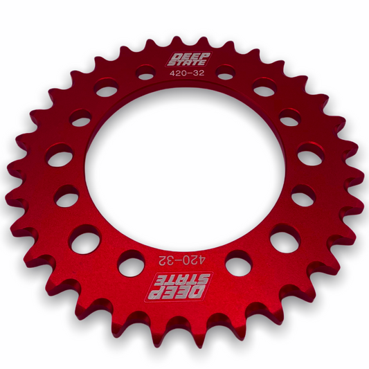 DEEP STATE 32 tooth 420 rear sprocket - Red