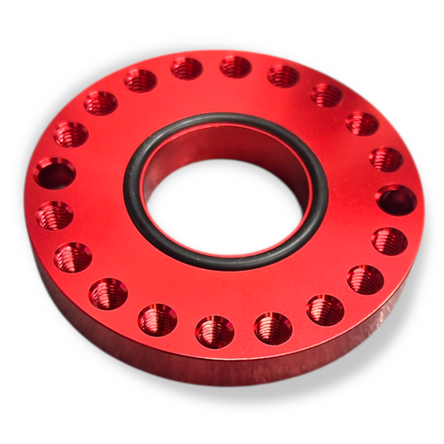 Red Honda Grom Carb Spinner Adapter Plate & Bolts