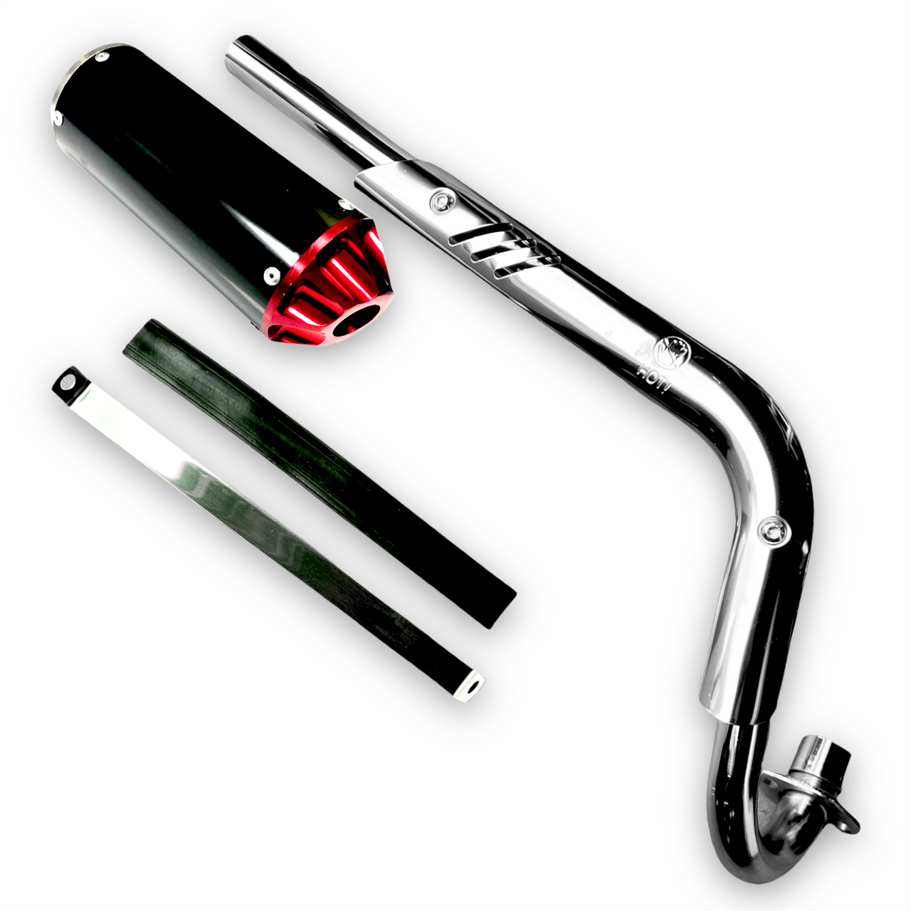 Red CNC CRF50 Pit Bike Exhaust