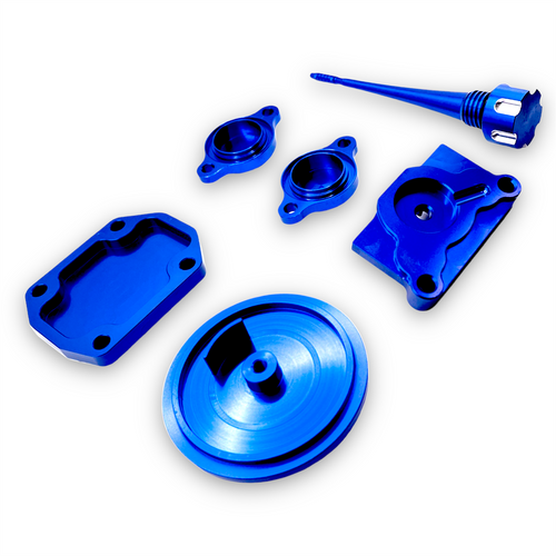 Blue CNC YX140 Pit Bike Engine Bling Kit