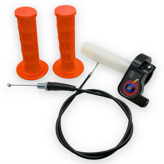 Orange Pit BIke Quick Action Throttle Set