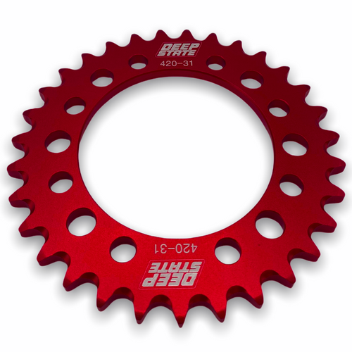 DEEP STATE 31 tooth 420 rear sprocket - Red