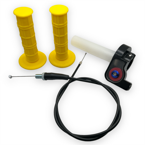 Yellow Pit BIke Quick Action Throttle Set