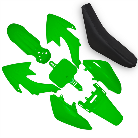 Green CRF50 Pit Bke Plastics Set With Seat