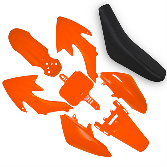 Orange CRF50 Pit Bke Plastics Set With Seat