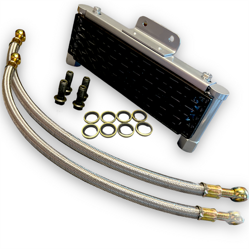 Pit Bike Wide Oil Cooler Kit With Braided Hoses
