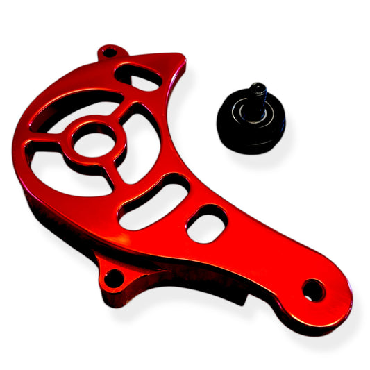 Red CNC Honda CRF110 Sprocket Guard With Chain Roller