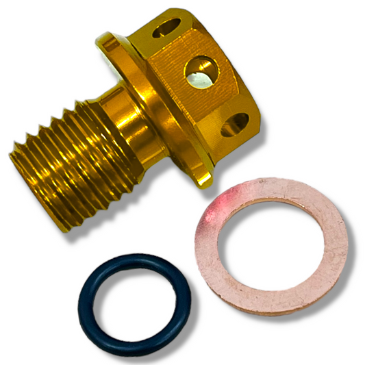 Drilled Gold CNC Magnetic Supermoto Pit Bike Sump Plug