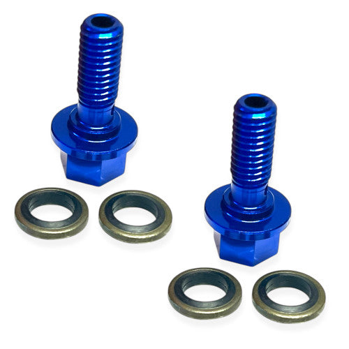 2x Blue M8 YX160 / Z155 Pit Bike Banjo Bolt Set