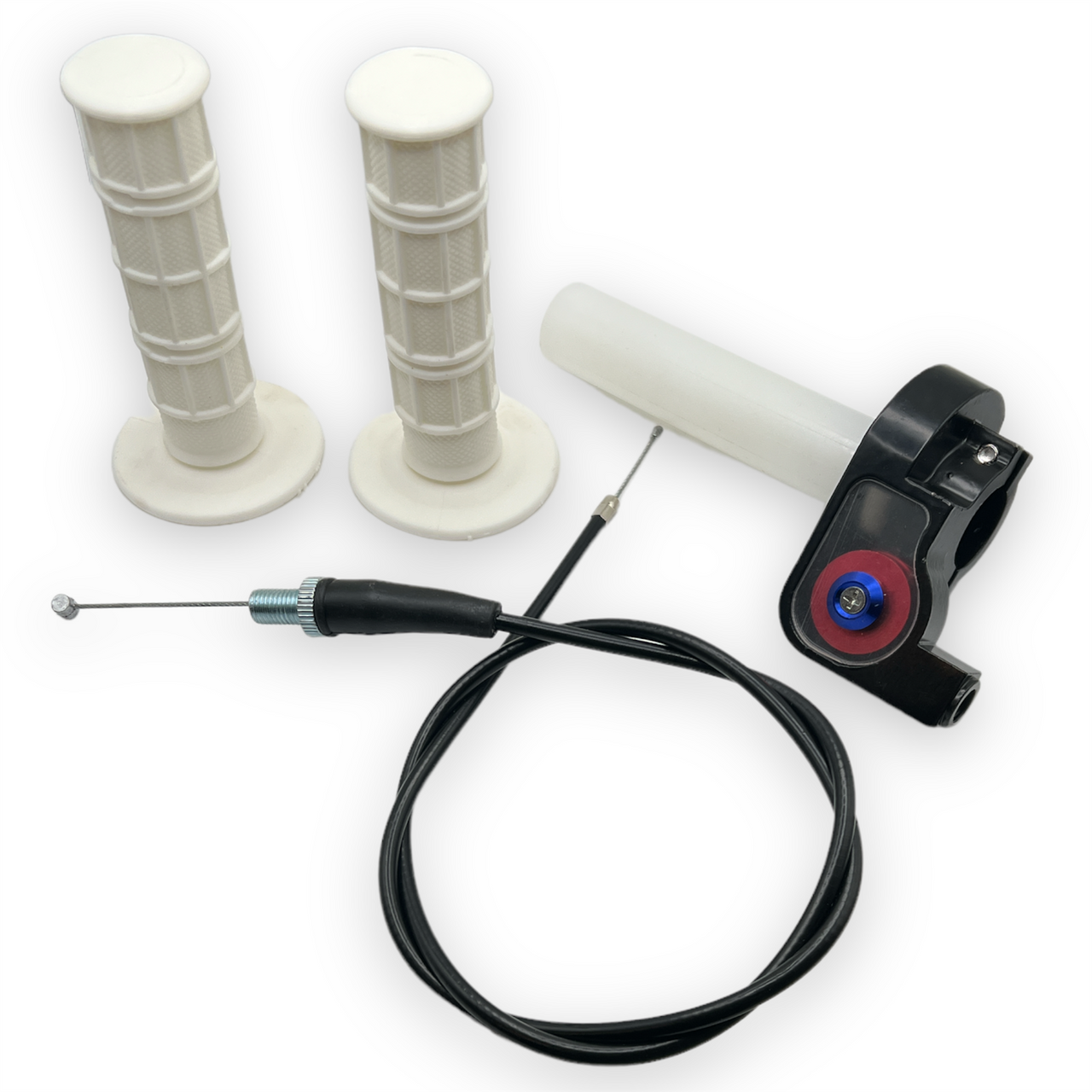 White Pit BIke Quick Action Throttle Set