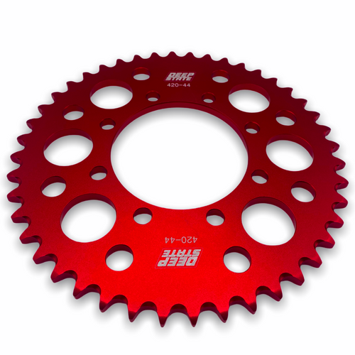 DEEP STATE 44 tooth 420 rear sprocket - Red