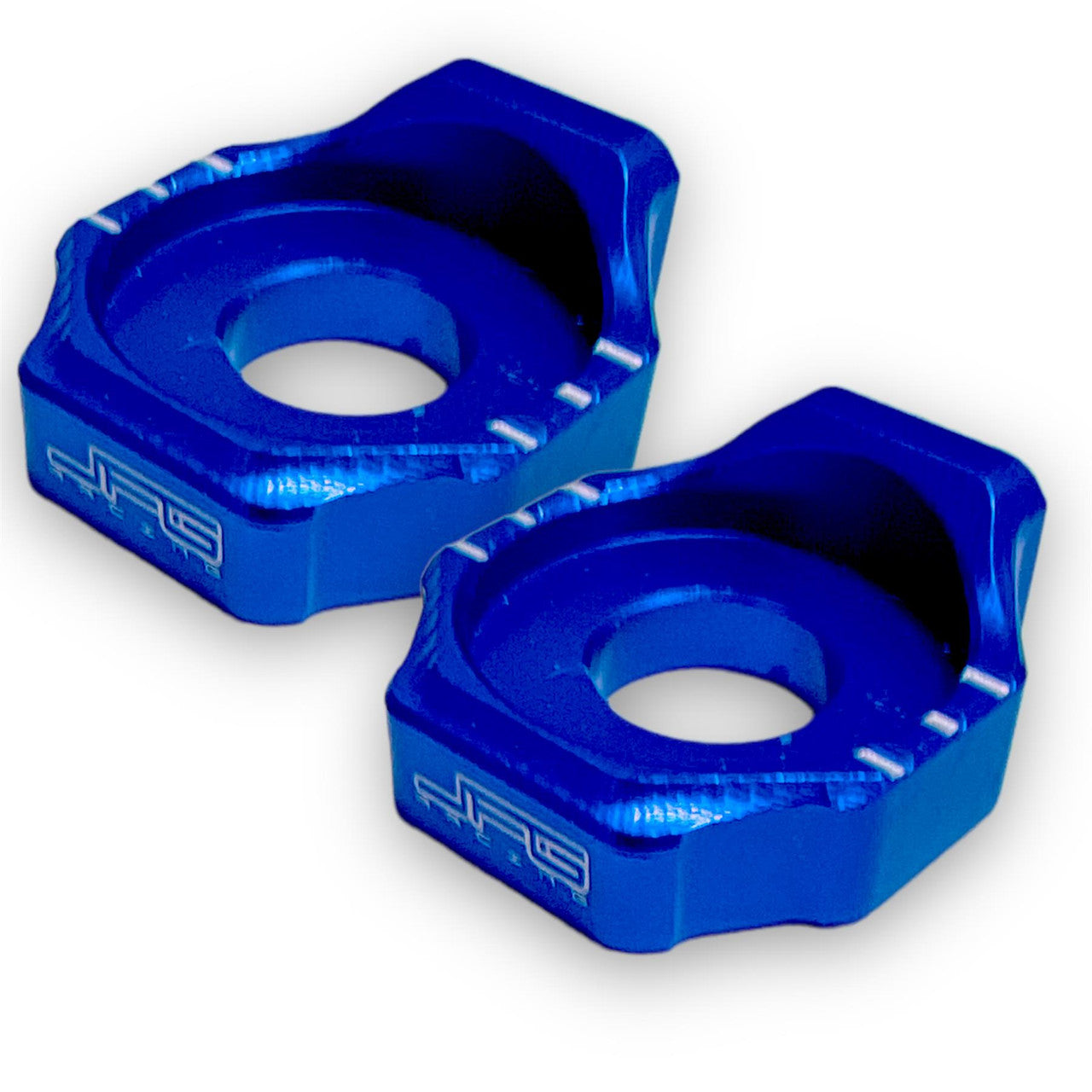Blue CNC Sur-Ron Chain Tensioner Blocks